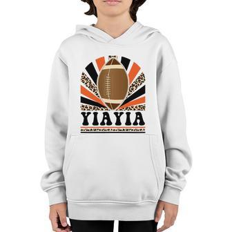 Leopard Football Yiayia Life Game Day Vibes Christmas Gift Graphic Design Printed Casual Daily Basic Youth Hoodie - Thegiftio UK