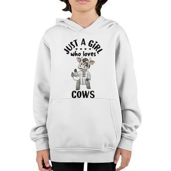 Martial Arts Cow Karate Master Just A Girl Who Loves Cows Gift Graphic Design Printed Casual Daily Basic Youth Hoodie - Thegiftio UK