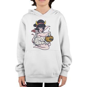 Pin Up Halloween Girl Graphic Design Printed Casual Daily Basic Youth Hoodie - Thegiftio UK