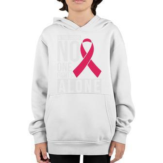 Pink Ribbon In This School No One Fight Alone Breast Caner Youth Hoodie - Monsterry CA