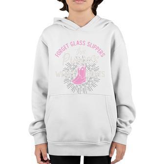 Princess Wears Cowboy Boots Cowgirl Forget Glass Slippers Cool Gift Graphic Design Printed Casual Daily Basic Youth Hoodie - Thegiftio UK