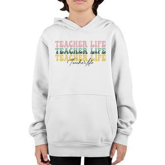 Teacher Life Funny Teacher Vibes Back To School Youth Hoodie - Thegiftio UK