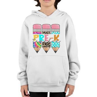Tie Dye Prek Teacher Funny Leopard Pencil Back To School Graphic Design Printed Casual Daily Basic Youth Hoodie - Thegiftio UK