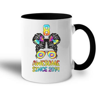 8 Year Old Awesome Since 2014 8Th Birthday Ns Girls Accent Mug - Thegiftio UK