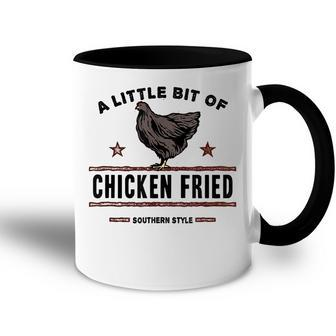 A Little Bit Of Chicken Fried Southern Fast Food Lover Accent Mug - Thegiftio UK