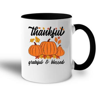 Autumn Thankful Grateful Blessed New Fall Gift Accent Mug - Seseable