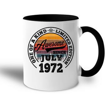 Awesome Since July 1972 50Th Birthday Gift 50 Years Old Accent Mug - Thegiftio UK