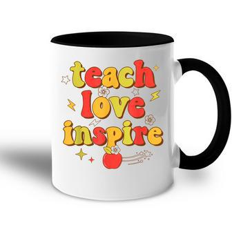 Back To School Teach Love Inspire Teaching Kindness Teacher Accent Mug - Thegiftio UK