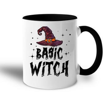 Basic Witch Women Halloween Distressed Witch Hat Accent Mug - Seseable