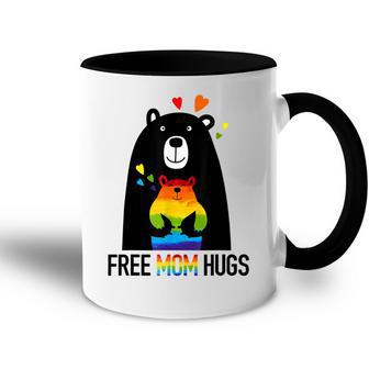 Bear Free Mom Hugs Rainbow Lgbt Lesbian Gay Pride Month Accent Mug - Thegiftio UK