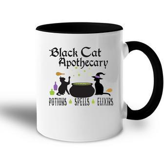 Black Cat Apothecary Halloween Gift Potions Spells Elixers Accent Mug - Seseable