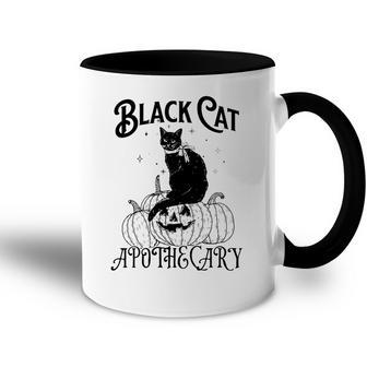 Black Cat Apothecary Pumpkin Halloween Accent Mug - Seseable