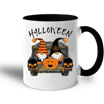 Boo Pumpkin Witch Gnomes In Halloween Truck Funny Holiday V2 Accent Mug - Seseable
