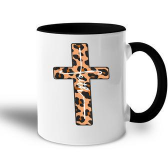 Christian Faith & Cross Leopard Cheetah Ombre Print Jesus Accent Mug - Thegiftio UK