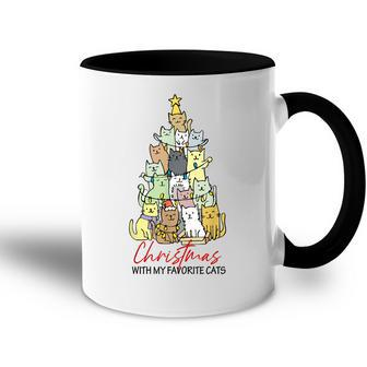 Christmas With My Favorite Cats Funny Lover Cats Gifts Xmas Accent Mug - Thegiftio UK