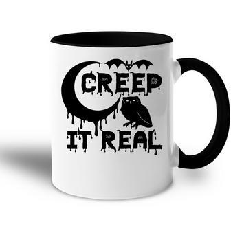 Creep It Real Moon Owl Halloween Night Accent Mug - Seseable