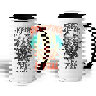 Creeping It Real Creepy Clown Face Halloween Trick Or Treat Accent Mug - Seseable