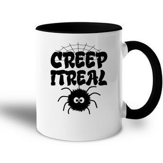 Cute Creep It Real Spider Halloween Present Accent Mug - Seseable