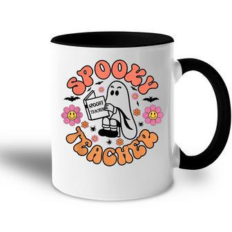 Cute Ghost Book Reading Halloween Teacher Spooky Teacher Accent Mug - Thegiftio UK