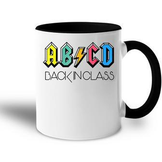 Cute Teacher Abcd Back In Class Colorful Back To School Rock Accent Mug - Thegiftio UK