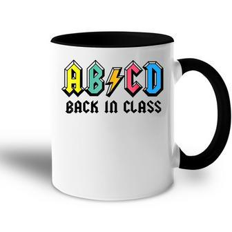 Cute Teacher Abcd Back In Class Colorful Back To School Rock V2 Accent Mug - Thegiftio UK