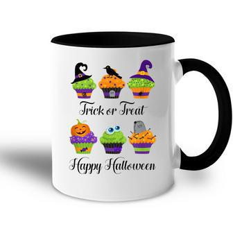Cute Trick Or Treat Happy Halloween Cupcake Assortment Gift Accent Mug - Seseable