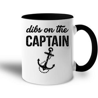 Dibs On The Captain Retro Anchor Funny Captain Wife Accent Mug - Thegiftio UK