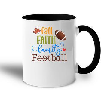 Fall Faith Family Football Thanksgiving Accent Mug - Seseable