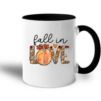 Fall In Love Pumpkin Vintage Season Accent Mug - Seseable