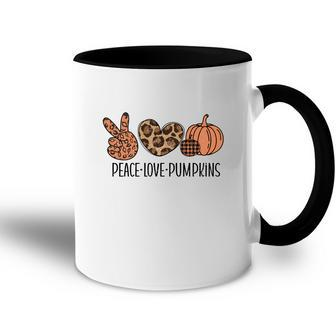 Fall Peace Love Pumpkins Accent Mug - Seseable