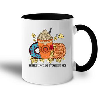 Fall Pumpkin Spice And Everything Nice Donut Coffee Accent Mug - Seseable