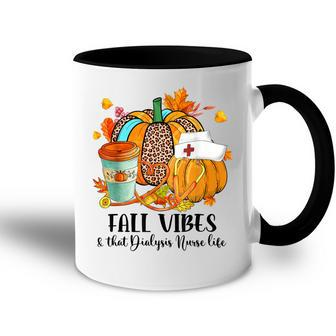 Fall Vibes & That Dialysis Nurse Life Autumn Thanksgiving Accent Mug - Thegiftio UK