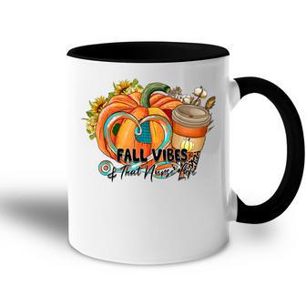 Fall Vibes And That Nurse Life Pumpkin Spice Thankful Nurse Accent Mug - Thegiftio UK