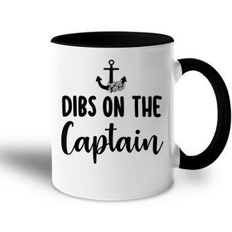 Funny Captain Wife Dibs On The Captain Quote Anchor Sailing Accent Mug - Thegiftio UK