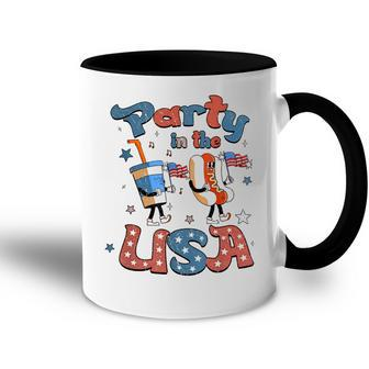Funny Party In The Usa 4Th Of July Hot Dog Patriotic Kid V2 Accent Mug - Seseable
