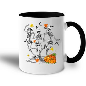 Funny Skeletons Dancing Halloween Dancing Accent Mug - Seseable