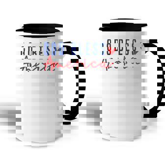 God Bless America Christian Religious American Flag Accent Mug - Thegiftio