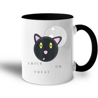 Graphic Black Cat Halloween T - Trick Or Treat Accent Mug - Seseable