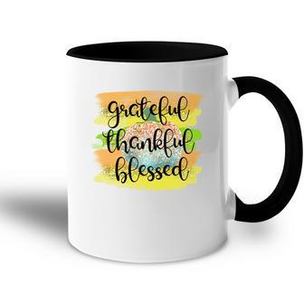 Grateful Thankful Blessed Fall Accent Mug - Seseable