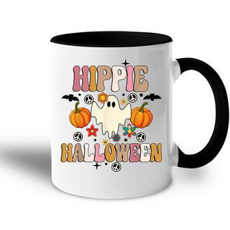 Groovy Hippie Halloween Cute Ghost Halloween Retro Vintage Accent Mug - Thegiftio UK