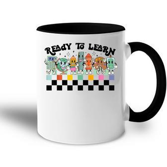 Groovy Retro Teacher Life Daisy Hippy Be Kind Back To School Accent Mug - Thegiftio UK