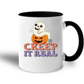 Halloween Boo With Pumpkin Creep It Real Accent Mug - Seseable