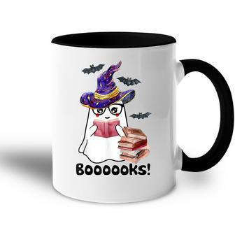 Halloween Booooks Ghost Reading Boo Read Books Library V3 Accent Mug - Thegiftio UK