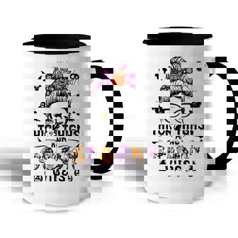 Halloween Messy Bun Thick Thighs And Spooky Vibes Accent Mug - Seseable