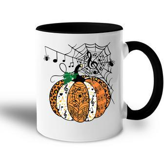 Halloween Pumpkin Music Symbols Music Teacher Halloween Accent Mug - Seseable
