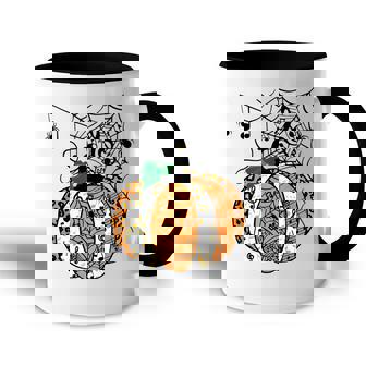 Halloween Pumpkin Music Symbols Music Teacher Halloween Accent Mug - Seseable