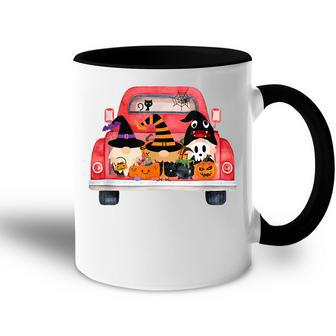 Halloween Truck With Cute Gnomes Pumpkin Funny Accent Mug - Seseable