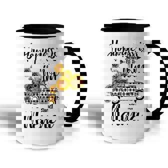 Happiness Is Being A Mom And Mema Sunflower Gifts Accent Mug - Thegiftio