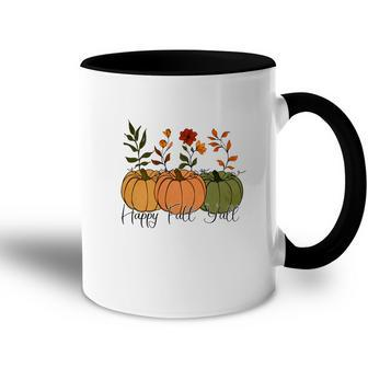 Happy Fall Yall Pumpkins And Flowers Accent Mug - Seseable