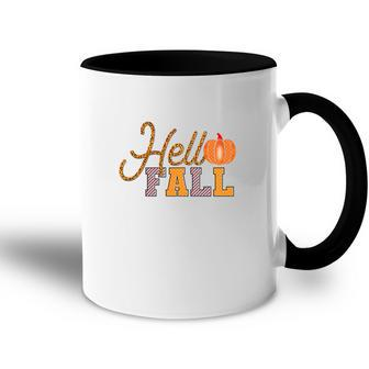 Hello Fall Hello Autumn Pumpkin Gift Accent Mug - Seseable